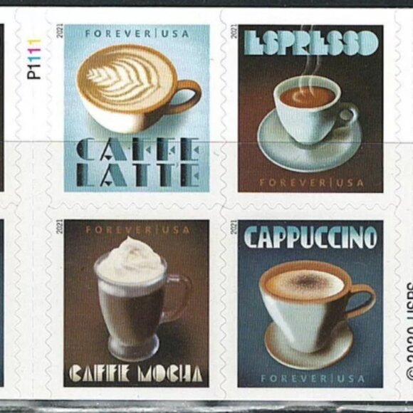 50 BOOKs of 1000 USPS Espresso Drinks Self-Adhesive Forever Stamps 2021 - Picture 3 of 5